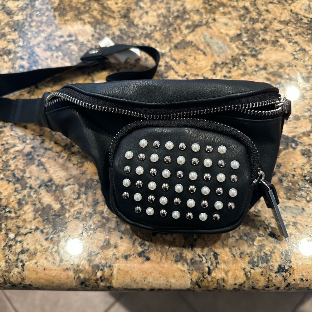 Black Studded Belt Bag/ Fanny Pack